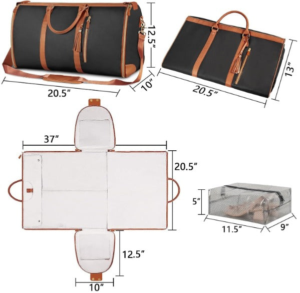 PlegaViaje - Bolsa de Viaje Plegable con Compartimento para Colgar Ropa