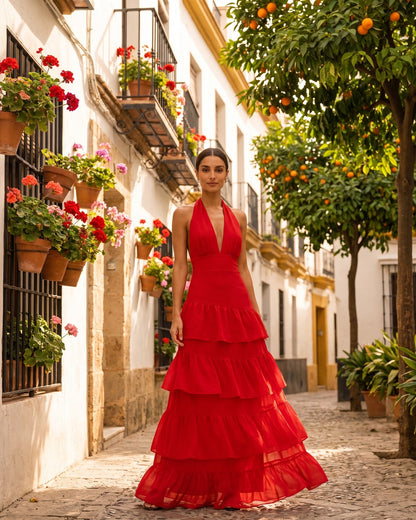 Vestido Manila en rojo - Barrio de Santa Cruz, Sevilla