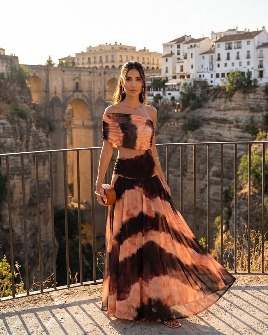 Vestido Toledo Naranja y Marrón - Ronda, Málaga