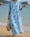 Vestido Floral Azul Marinero