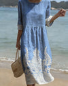 Vestido Floral Azul Romántico Veraniego