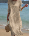 Vestido Floral Beige Natural