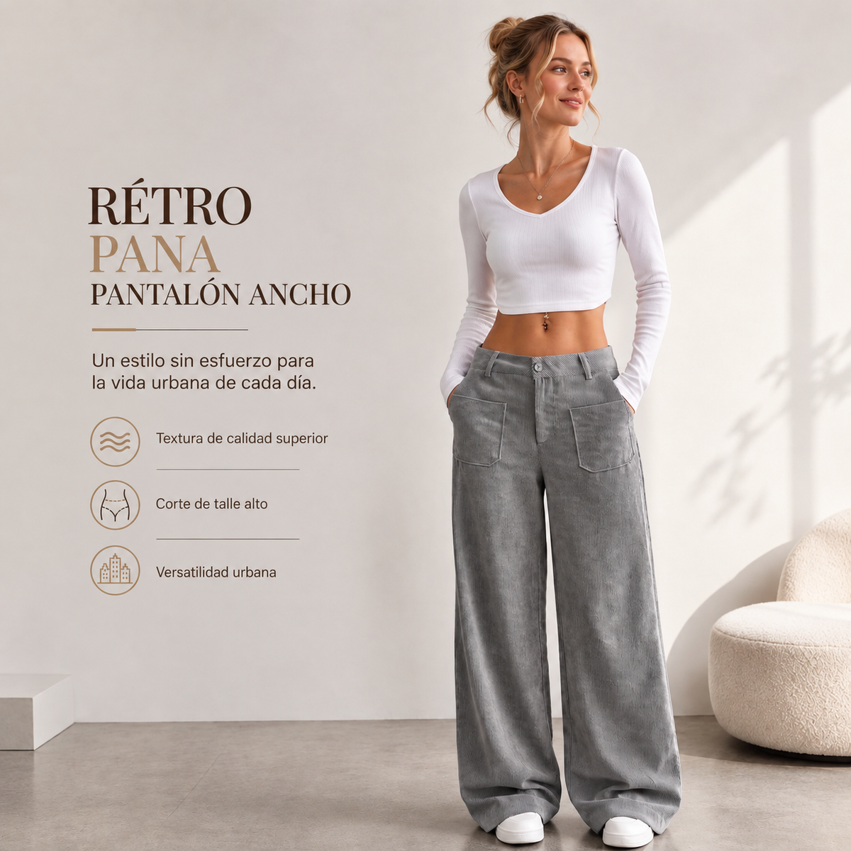 Pantalón Ancho Relax para Mujer
