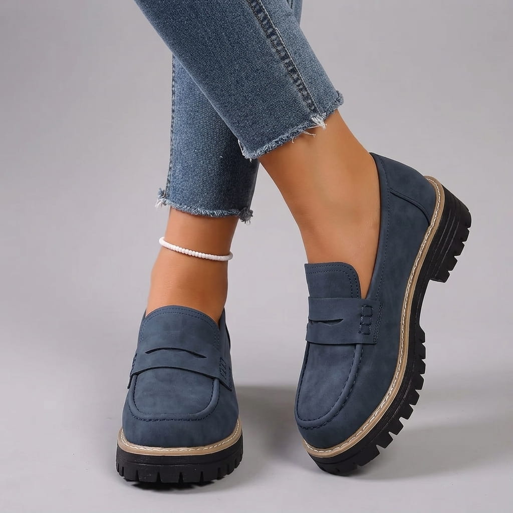 Carmen | Mocasines con Plataforma Estilo Universitario