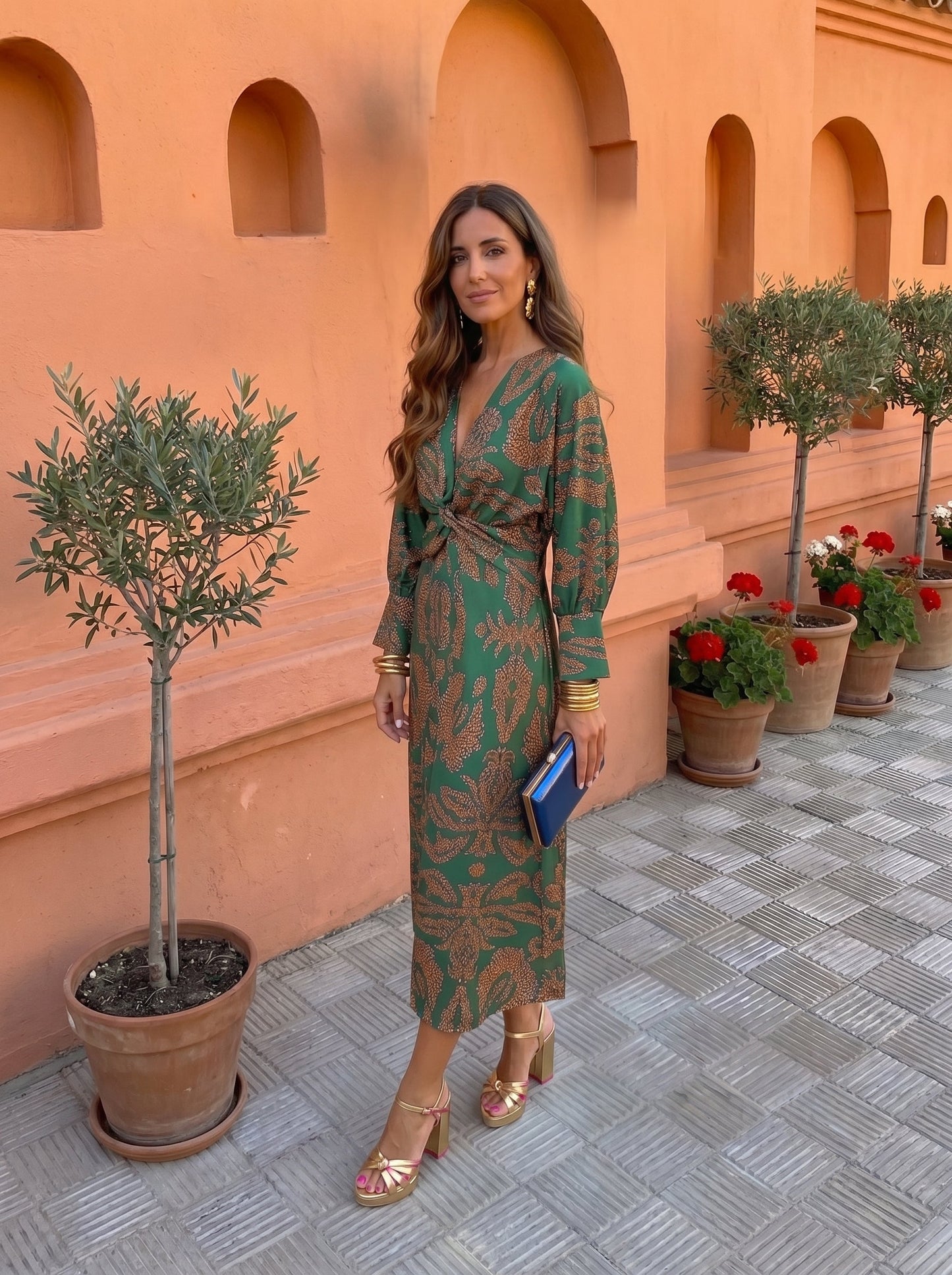 Silvia | Vestido largo con estampado