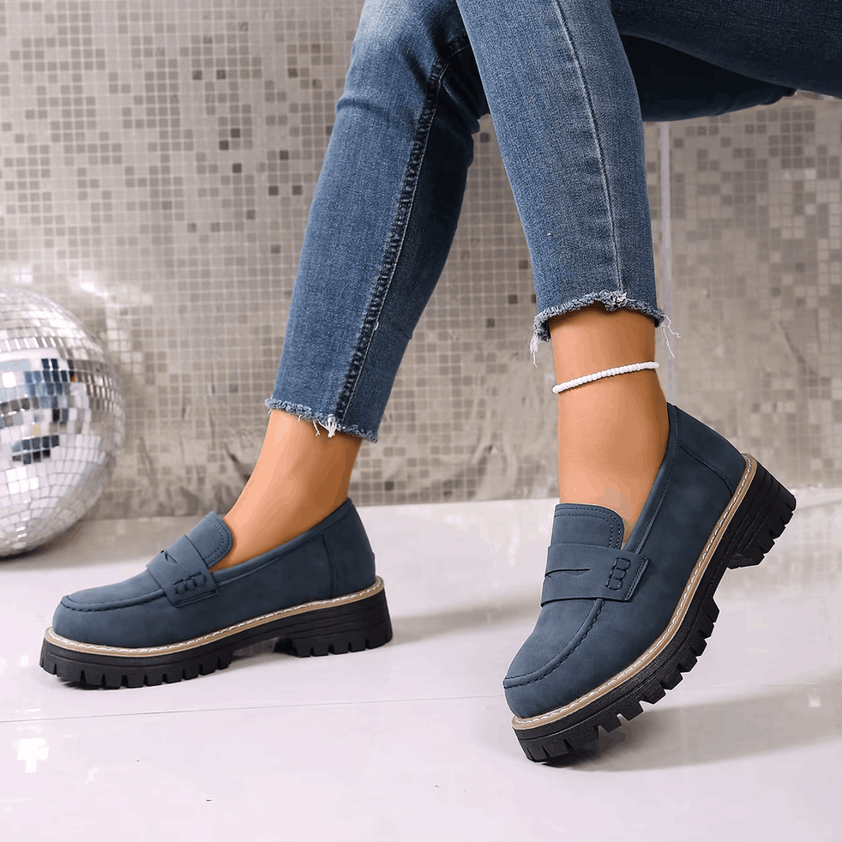 Carmen | Mocasines con Plataforma Estilo Universitario