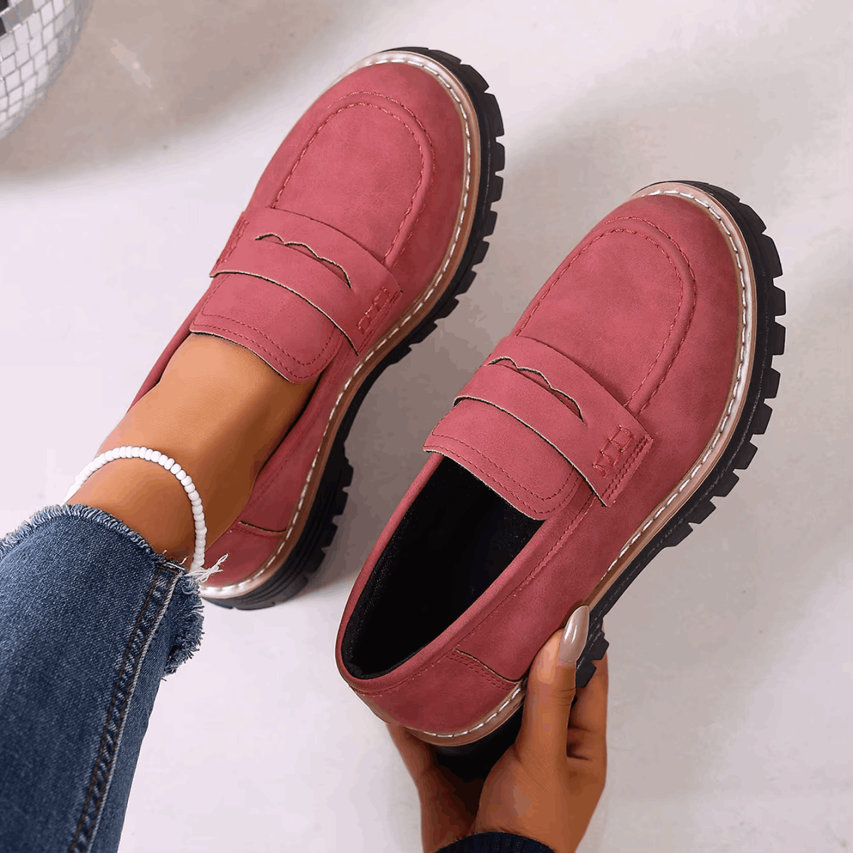 Carmen | Mocasines con Plataforma Estilo Universitario