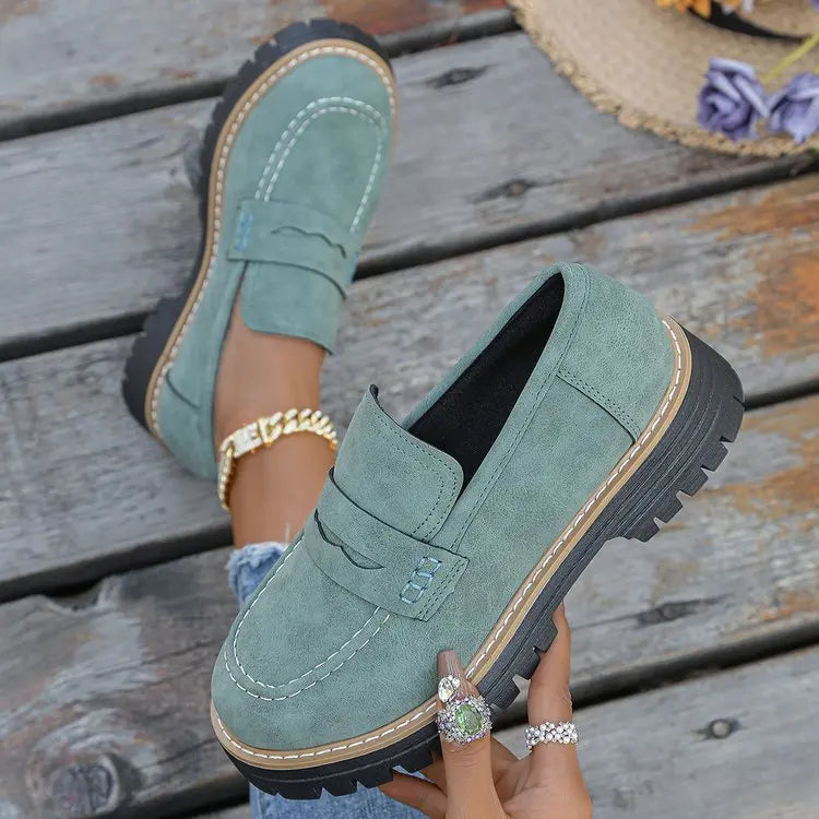 Carmen | Mocasines con Plataforma Estilo Universitario