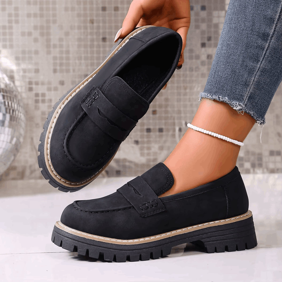 Carmen | Mocasines con Plataforma Estilo Universitario