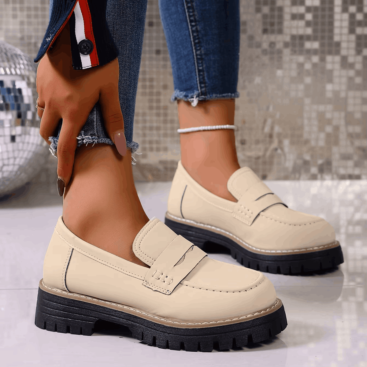 Carmen | Mocasines con Plataforma Estilo Universitario