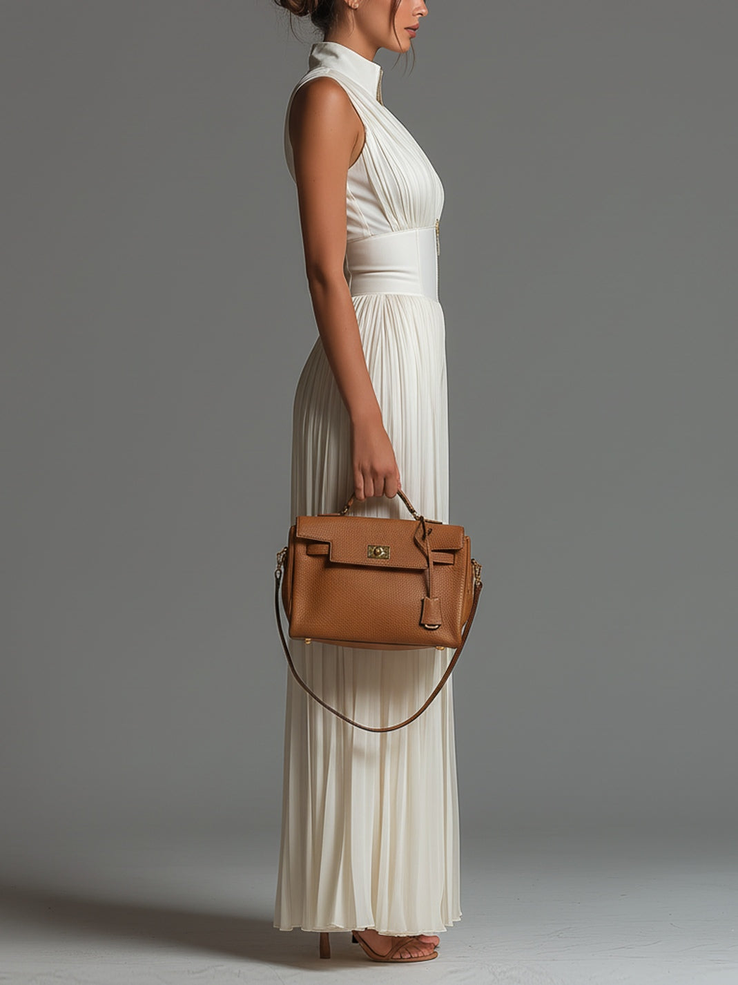 Mono Andrea Blanco | Jumpsuit Plisado de Gasa