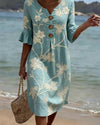 Vestido Floral Azul Boho de Playa