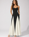Catalina Vestido Maxi Bicolor de Tirantes Finos